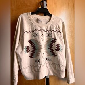 White and Navajo print sweater